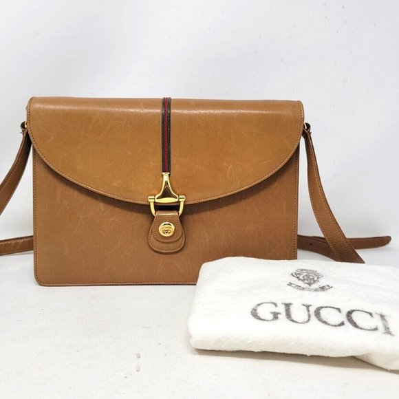 Gucci Bags Vintage Classic Gucci Brown Box Leather Shoulder